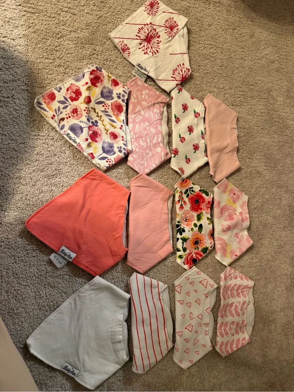 Carter's Floral & Pink Assorted Baby Bandana Bibs - Multi Pink, Coral, White